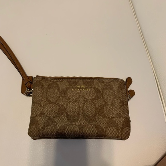 Coach Brown Monogram Clutch - Picture 1 of 3